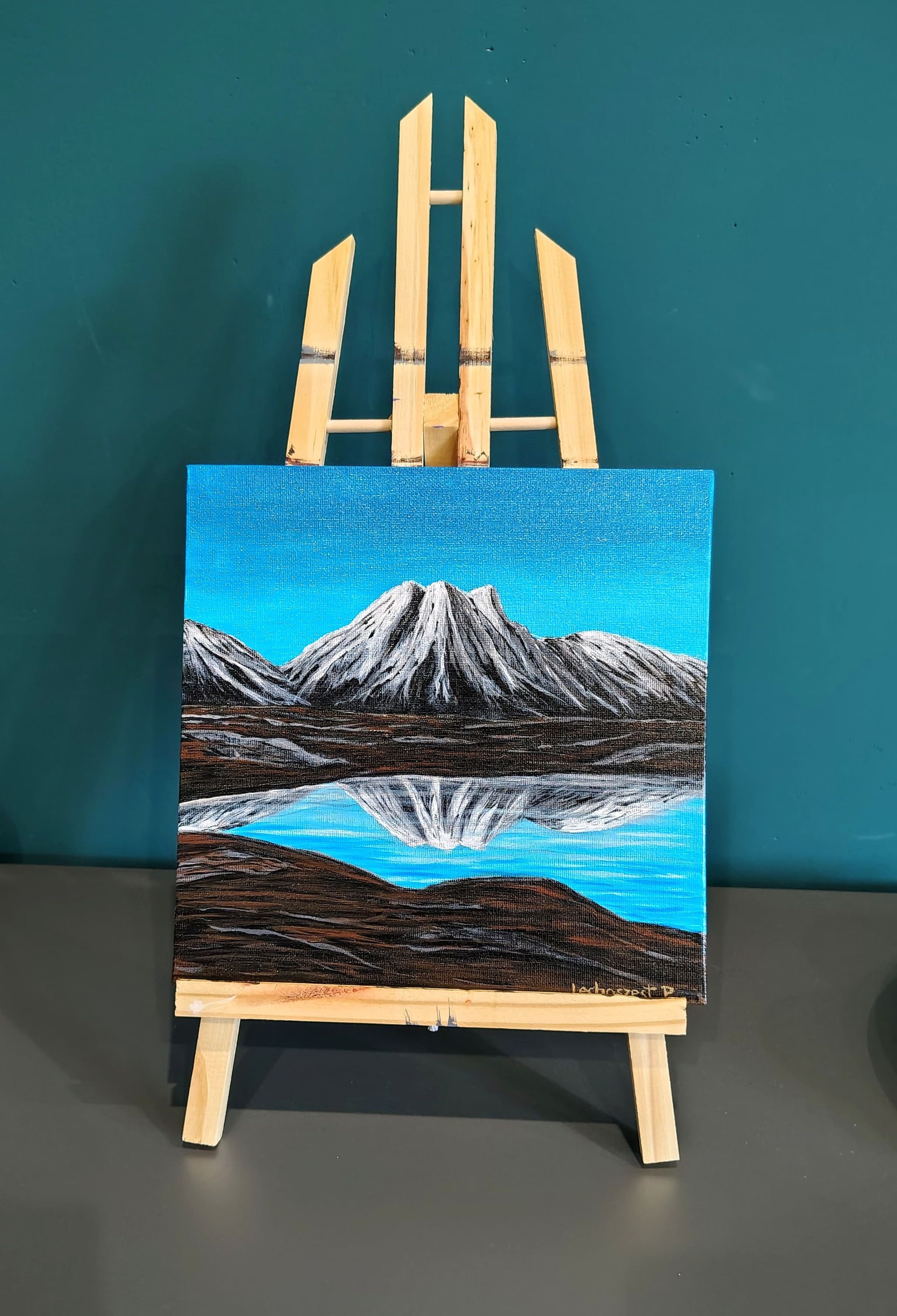 Farby akrylowe Szkocki krajobraz autorstwa p.lechoszest.art - detale faktury