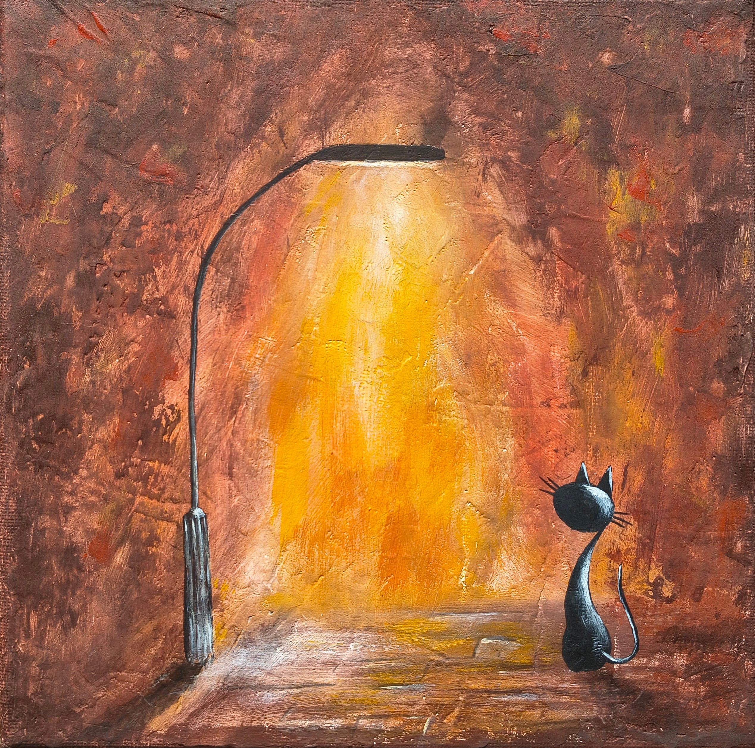 Kot Sam - Farby akrylowe od Kolor w obrazie - ArtBoard