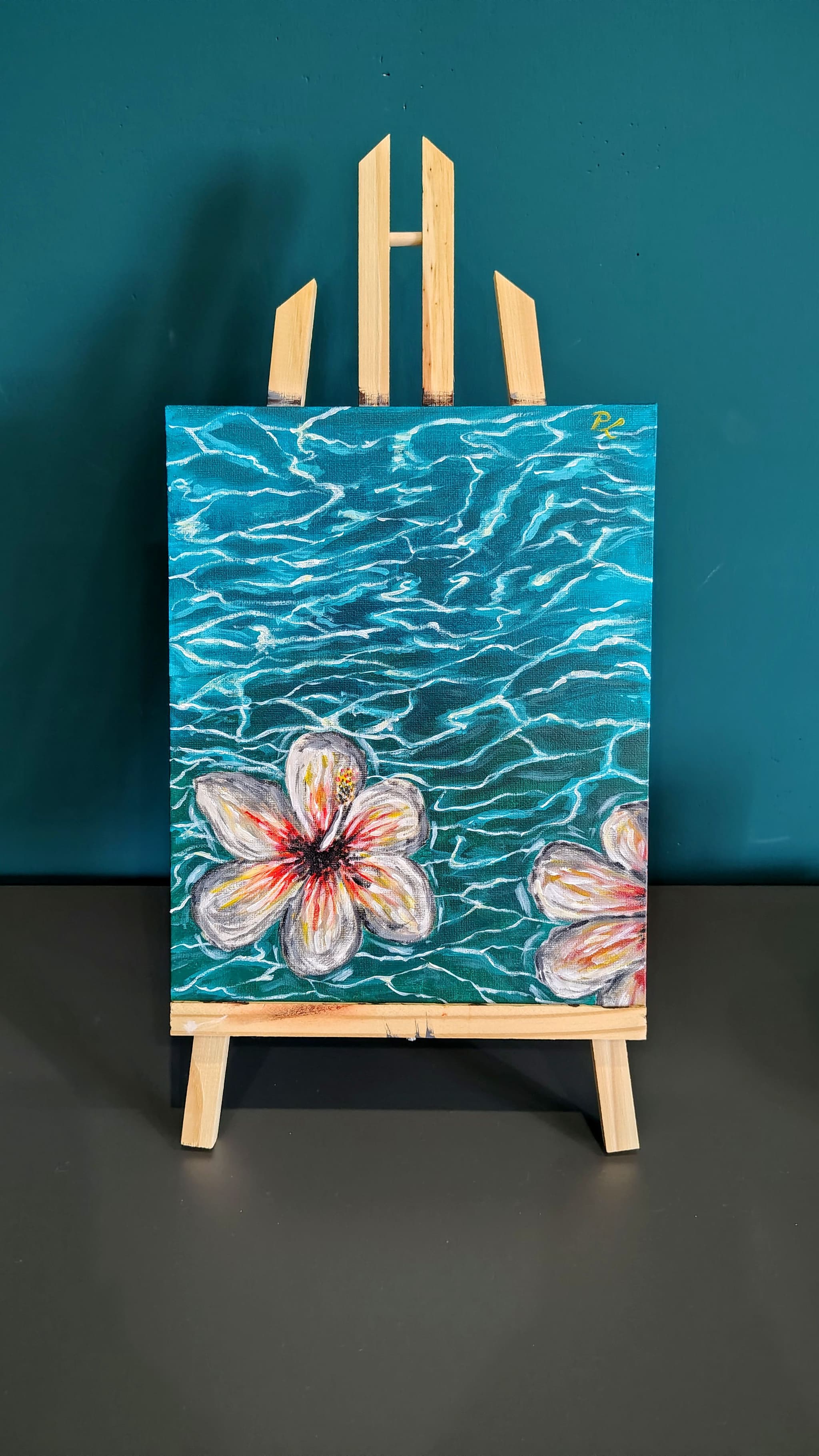 Farby akrylowe Hibiskus autorstwa p.lechoszest.art - detale faktury